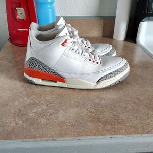 Jordan Sneakers White and Orange with Iconic Elephant Print